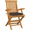 Image de vidaXL Chaises de jardin avec coussins taupe 6 pcs. Bois massif teck