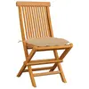 Image de vidaXL Chaises de jardin avec coussin beige 4 pcs. Bois massif teck