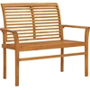 Image de vidaXL Banc de jardin avec revêtement gris 112 cm bois massif teck