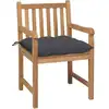 Image de vidaXL Chaises de jardin 2 pcs avec coussins anthracite bois massif teck