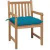 Image de vidaXL Chaises de jardin 2 pcs. avec coussins bleu clair en teck massif