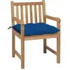 Image de vidaXL Chaises de jardin 2 pcs. avec coussins bleus teck massif