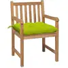 Image de vidaXL Chaises de jardin 2 pcs. avec coussins vert clair en teck massif