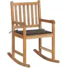 Image de vidaXL Chaise à bascule avec coussin Taupe bois massif teck