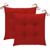 Image de vidaXL Chaise à bascule avec coussin rouge en teck massif