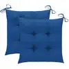 Image de vidaXL Chaise à bascule avec coussin bleu en teck massif