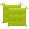 Image de vidaXL Chaise à bascule avec coussin vert clair en teck massif