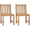 Image de vidaXL Chaises de jardin 2 pcs. avec coussins teck massif