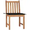Image de vidaXL Chaises de jardin 2 pcs. avec coussins teck massif