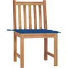 Image de vidaXL Chaises de jardin 2 pcs. avec coussins teck massif