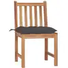 Image de vidaXL Chaises de jardin 2 pcs. avec coussins teck massif