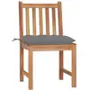Image de vidaXL Chaises de jardin 2 pcs. avec coussins teck massif