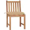 Image de vidaXL Chaises de jardin 2 pcs. avec coussins teck massif