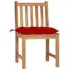 Image de vidaXL Chaises de jardin 2 pcs. avec coussins teck massif