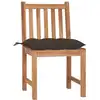 Image de vidaXL Chaises de jardin 2 pcs. avec coussins teck massif