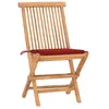 Image de vidaXL Ensemble de jardin 3 pièces avec coussins Pliable Bois massif Teck