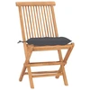 Image de vidaXL Ensemble de jardin 3 pièces avec coussins Pliable Bois massif Teck