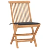 Image de vidaXL Ensemble de jardin 3 pièces avec coussins Pliable Bois massif Teck