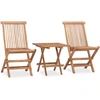 Image de vidaXL Ensemble de jardin 3 pièces avec coussins Pliable Bois massif Teck