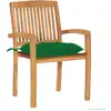 Image de vidaXL Chaises de jardin 2 pcs. avec coussins verts en teck massif