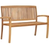 Image de vidaXL Banc de jardin empilable avec support 128,5 cm bois massif teck