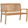 Image de vidaXL Banc de jardin empilable avec support 128,5 cm bois massif teck