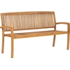 Image de vidaXL Banc de jardin empilable avec support 159 cm bois massif teck