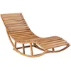 Image de Chaise longue à bascule avec support en teck massif