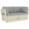 Image de vidaXL Canapé de jardin en palettes 2 places avec coussins épicéa
