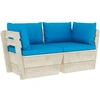 Image de vidaXL Canapé de jardin en palettes 2 places avec coussins épicéa