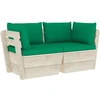 Image de vidaXL Canapé de jardin en palettes 2 places avec coussins épicéa