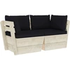 Image de vidaXL Canapé de jardin en palettes 2 places avec coussins épicéa