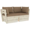 Image de vidaXL Canapé de jardin en palettes 2 places avec coussins épicéa