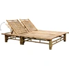 Image de vidaXL Bain de soleil 2 personnes avec coussins en bambou