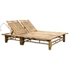 Image de vidaXL Bain de soleil 2 personnes avec coussins en bambou