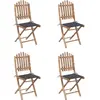 Image de vidaXL Salon de jardin 5 pièces avec coussins Pliable Bambou