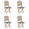 Image de vidaXL Salon de jardin 5 pièces avec coussins Pliable Bambou
