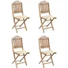 Image de vidaXL Salon de jardin 5 pièces avec coussins Pliable Bambou