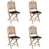 Image de vidaXL Salon de jardin 5 pièces avec coussins Pliable Bambou