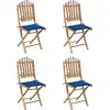 Image de vidaXL Salon de jardin 5 pièces avec coussins Pliable Bambou