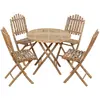 Image de vidaXL Salon de jardin 5 pièces avec coussins Pliable Bambou