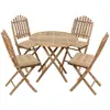Image de vidaXL Salon de jardin 5 pièces avec coussins Pliable Bambou