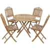 Image de vidaXL Salon de jardin 5 pièces avec coussins Pliable Bambou