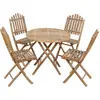 Image de vidaXL Salon de jardin 5 pièces avec coussins Pliable Bambou