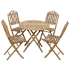 Image de vidaXL Salon de jardin 5 pièces avec coussins Pliable Bambou