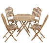Image de vidaXL Salon de jardin 5 pièces avec coussins Pliable Bambou