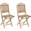 Image de vidaXL Chaises de jardin pliantes 2 pcs. avec coussins bambou