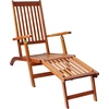 Image de vidaXL Chaise longue avec repose-pieds et support en bois massif d'acacia