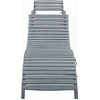 Image de vidaXL Chaise longue avec support Gris Bois massif Acacia