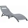 Image de vidaXL Chaise longue avec support Gris Bois massif Acacia